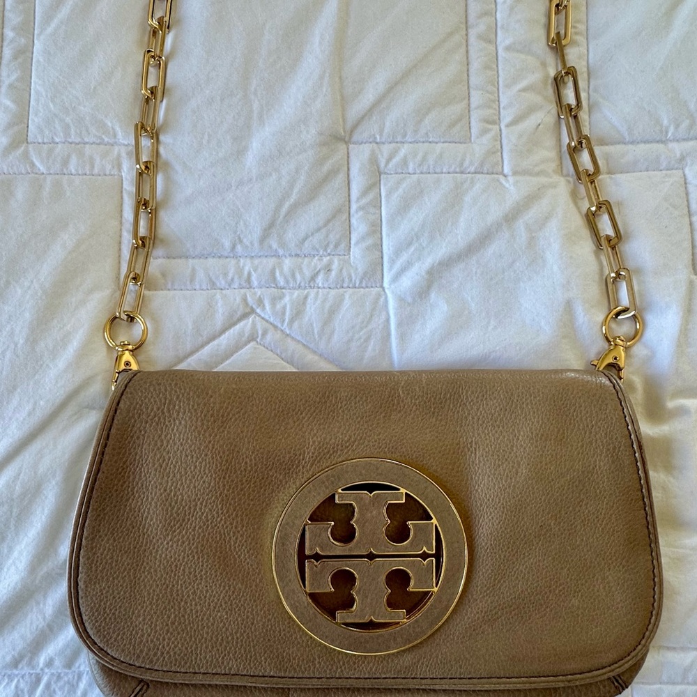 Tory Burch Beige Crossbody Bag with Gold Accents - Picture 3 of 10